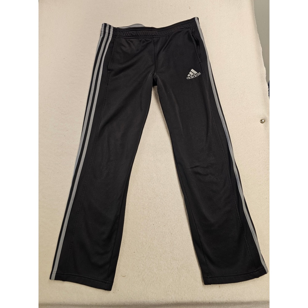 Adidas Mens Track Pants‎ Black Grey 3 Stripe Athletic Training Trousers Small